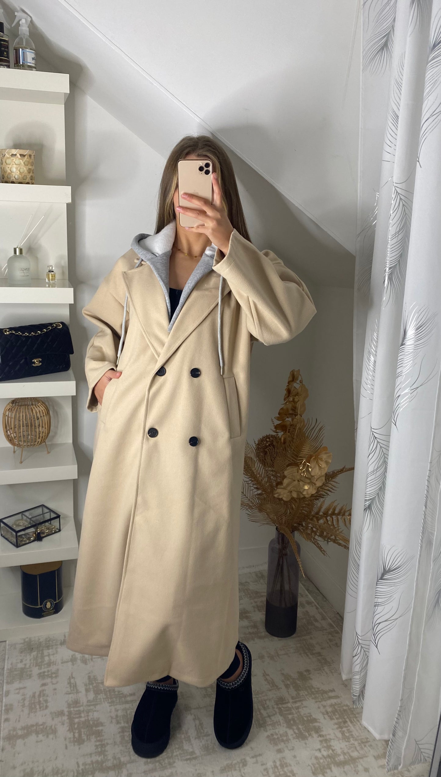 Manteau sweat beige