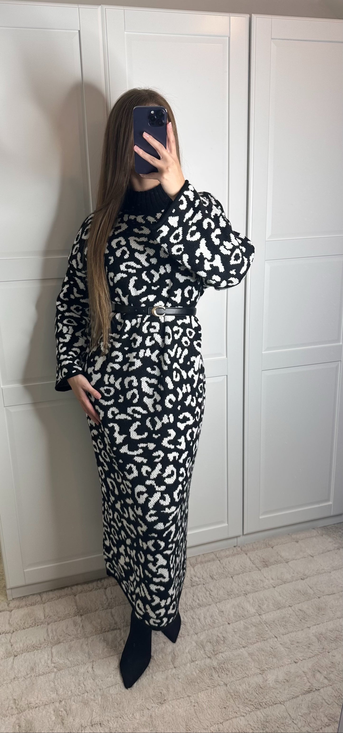 Robe léopard noir