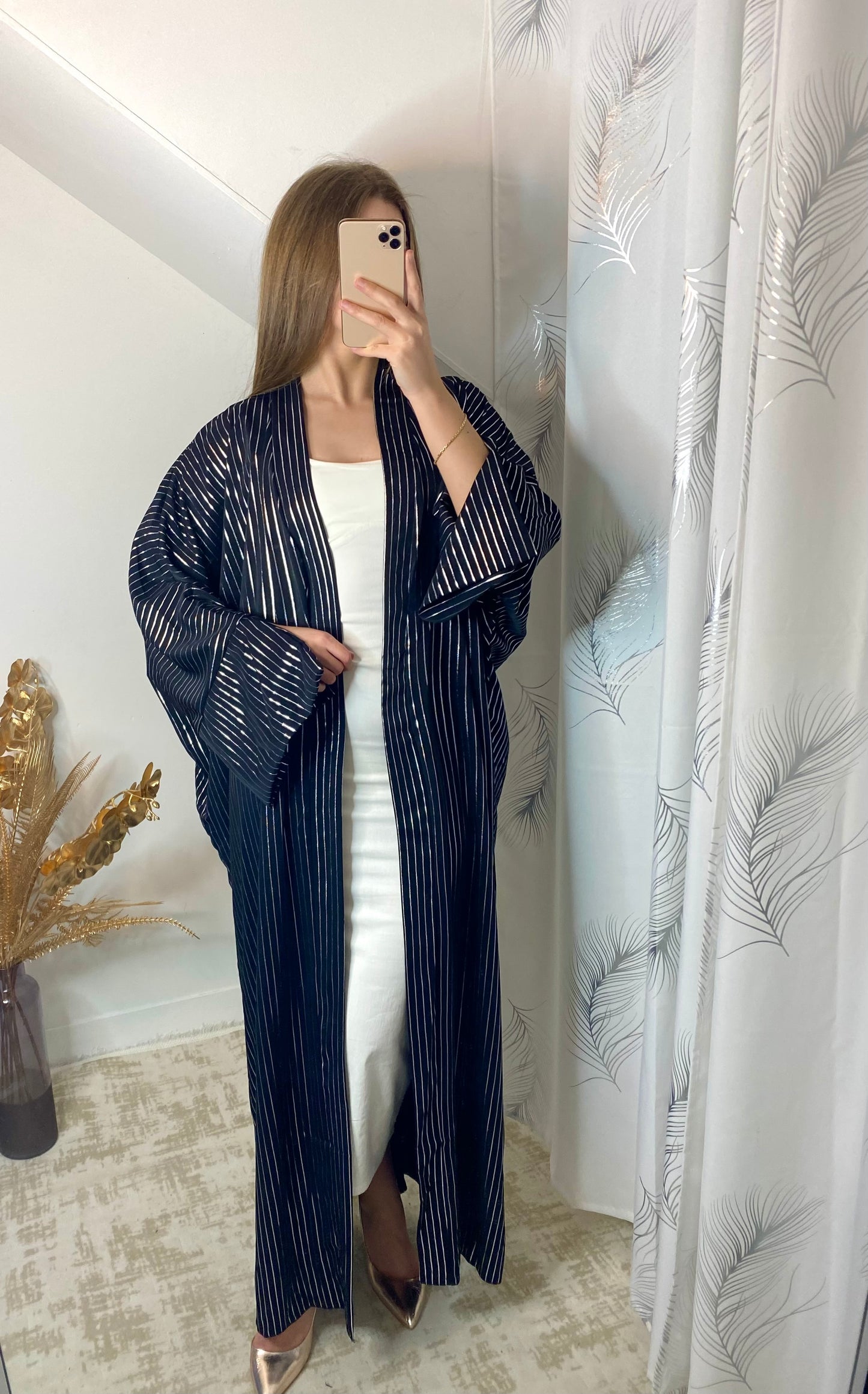 Kimono noir argent