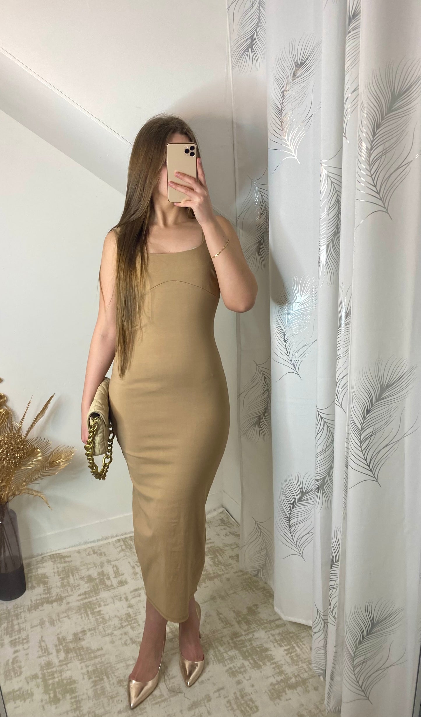 Robe seline beige
