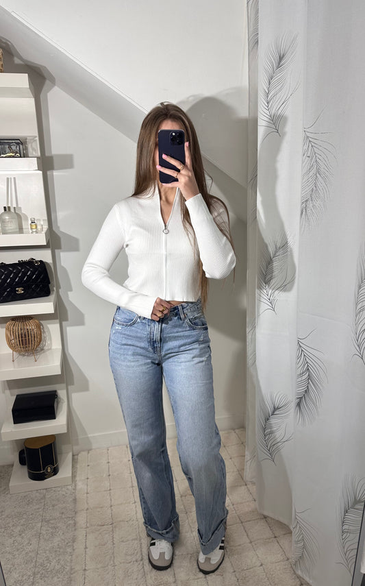 Haut a zip blanc