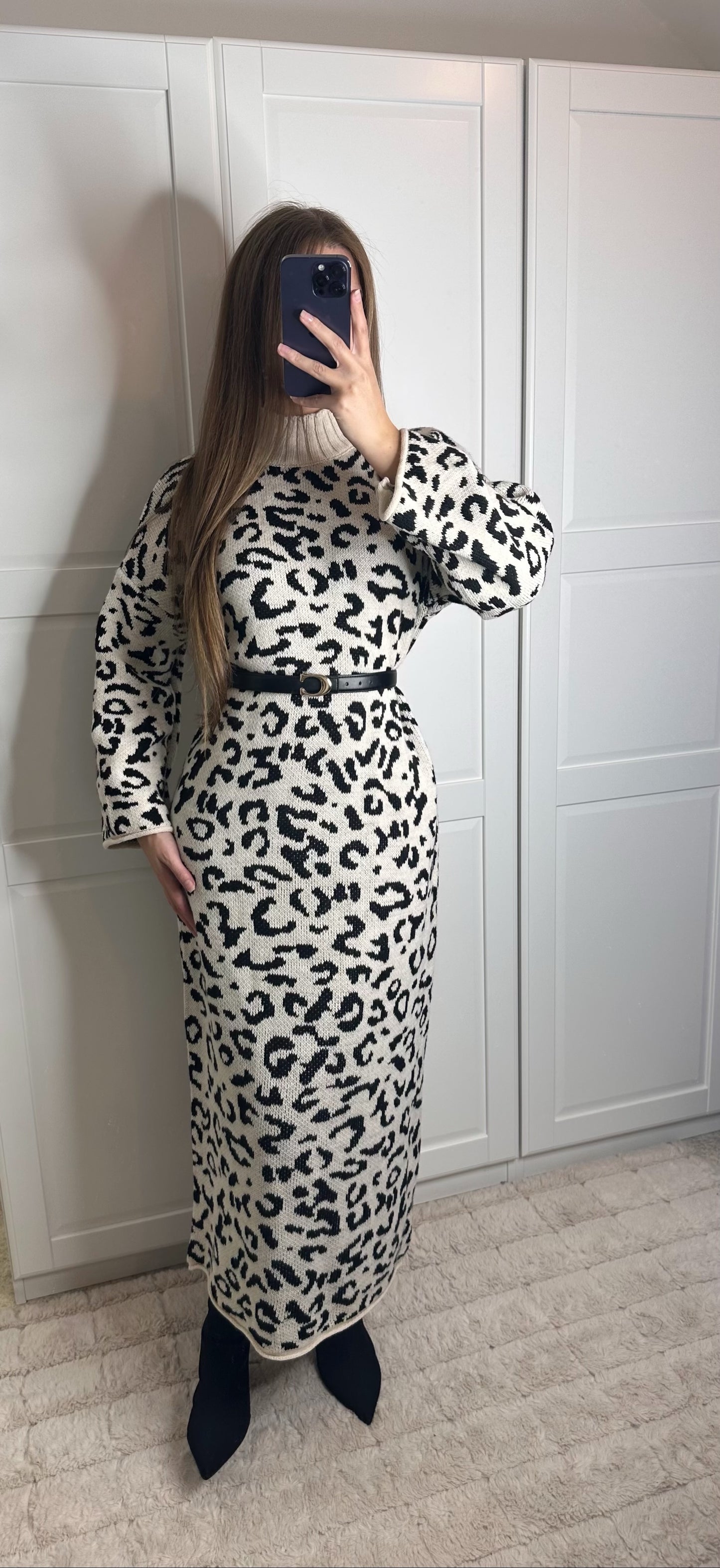 Robe léopard beige