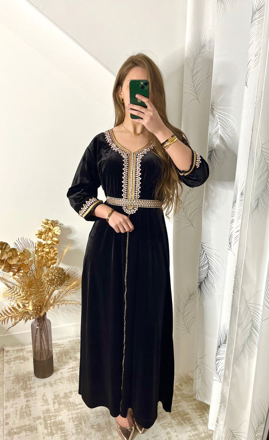 Caftan perlé noir